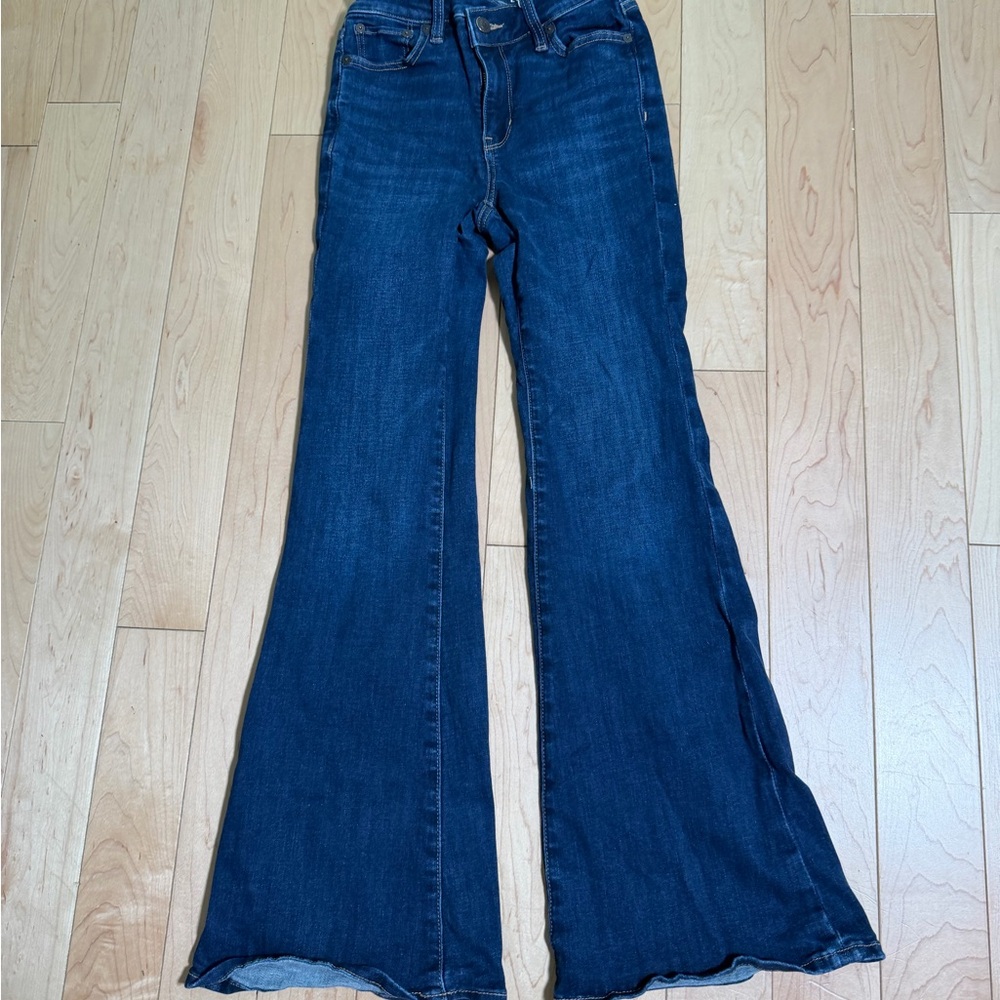 American Eagle Outfitters Dark Blue Next Level Stretch Flare Jeans